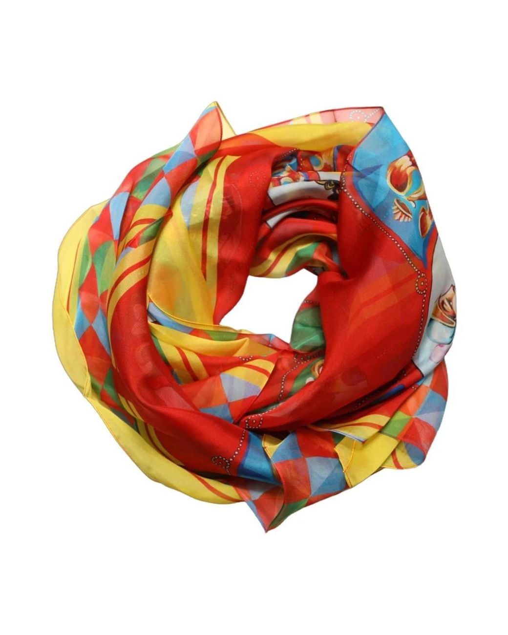 Dolce & Gabbana Red Silk Scarves
