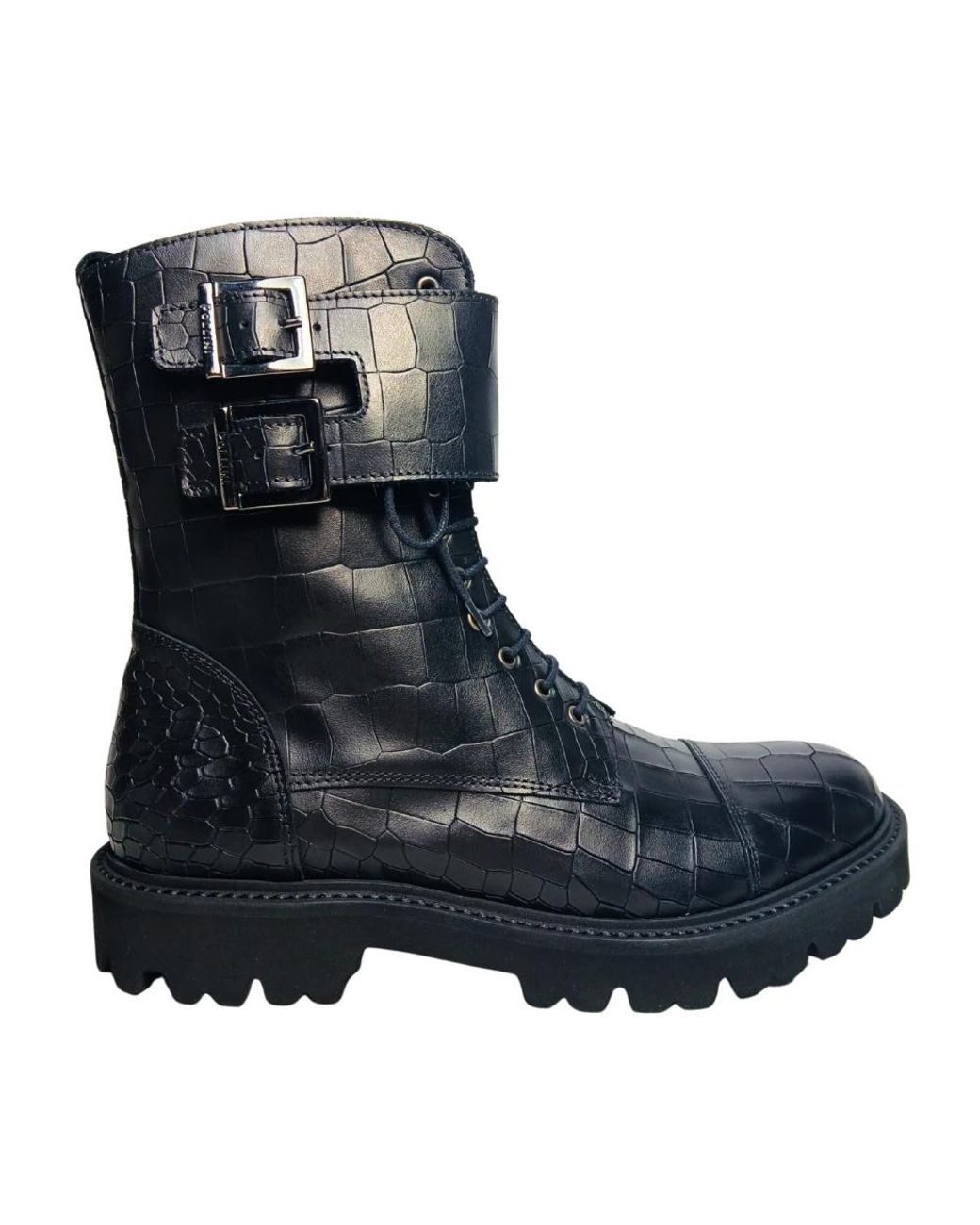 Pollini Blue Lace-Up Boots