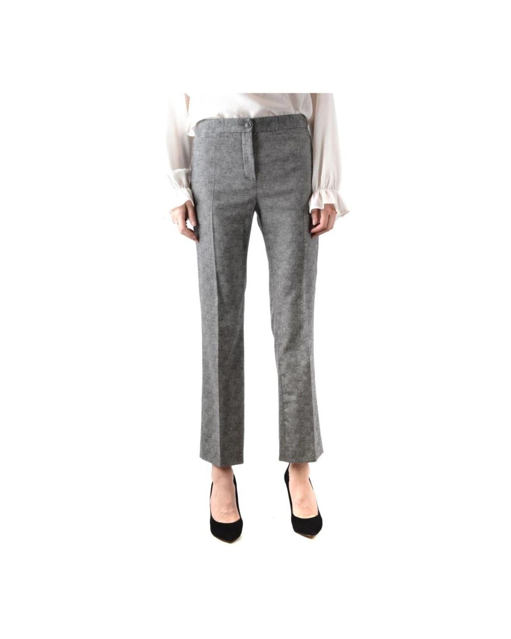 Boutique Moschino Gray Slim-Fit Trousers