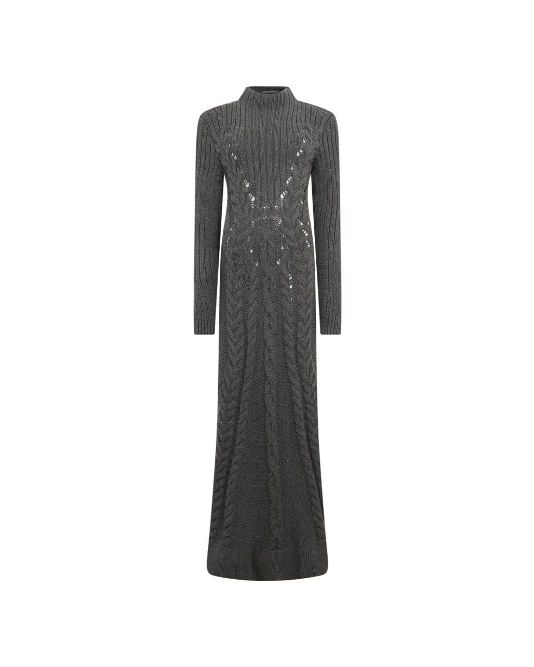 Alberta Ferretti Gray Knitted Dresses