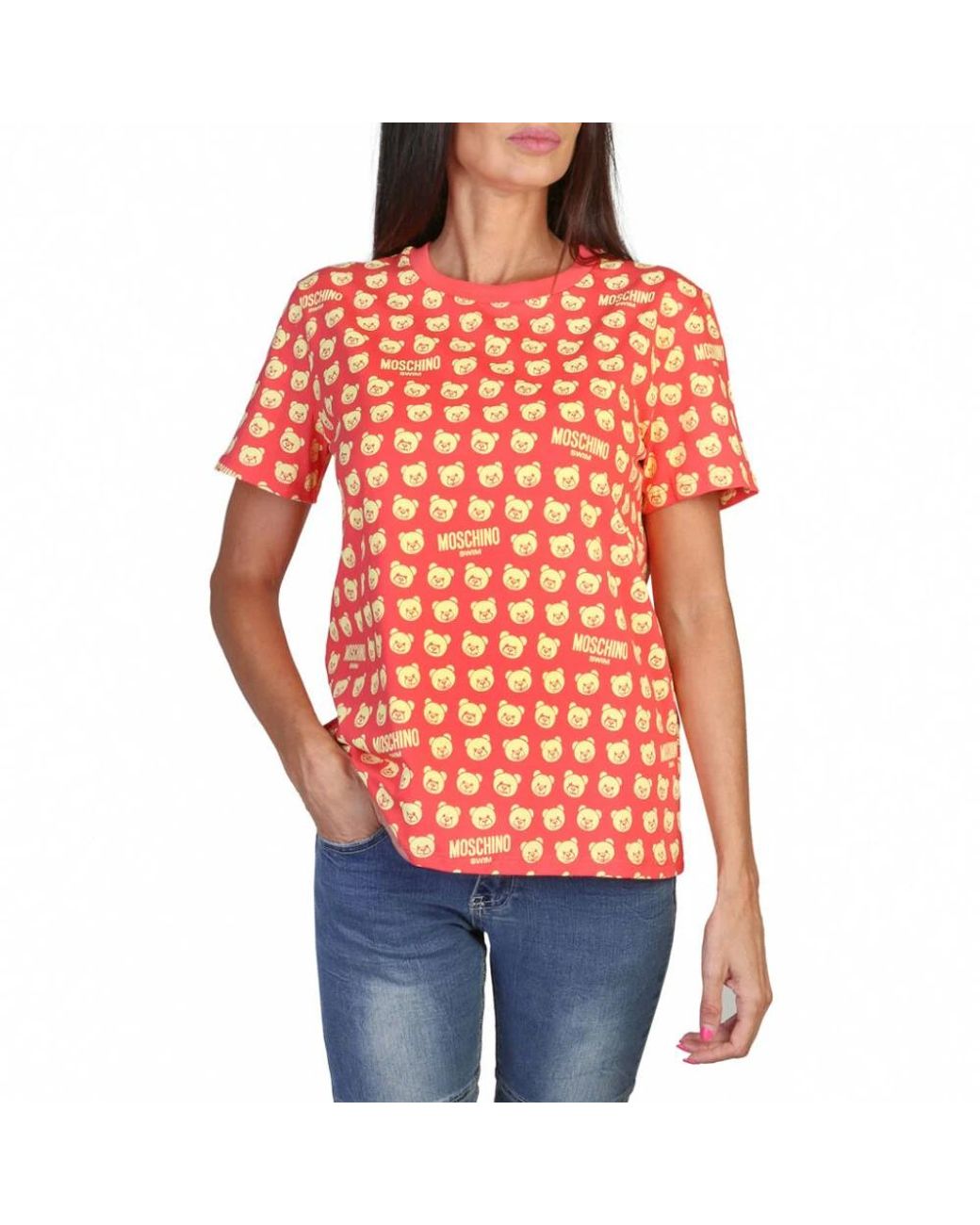Moschino Orange Teddy Bear Print Tshirt