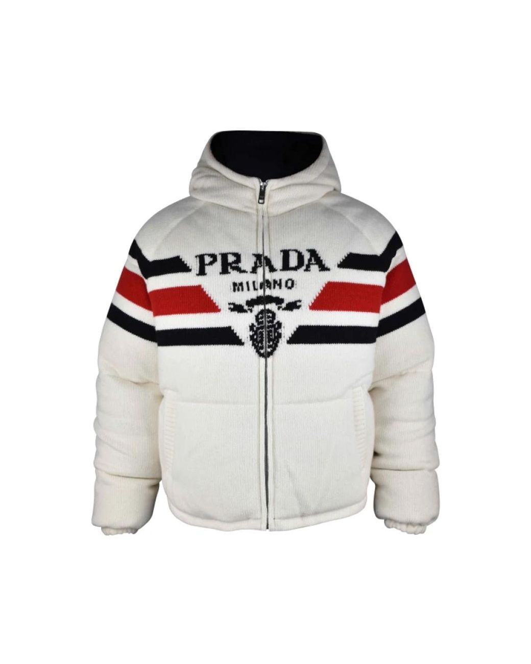 Prada Wollen Donsjack Met Kasjmier in het White voor heren