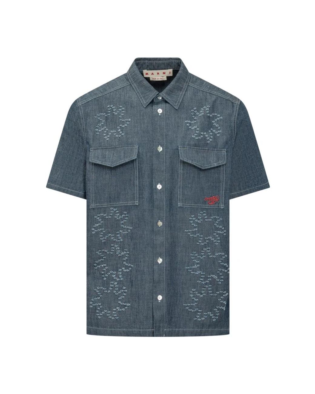 Marni Blue Denim Shirts for men