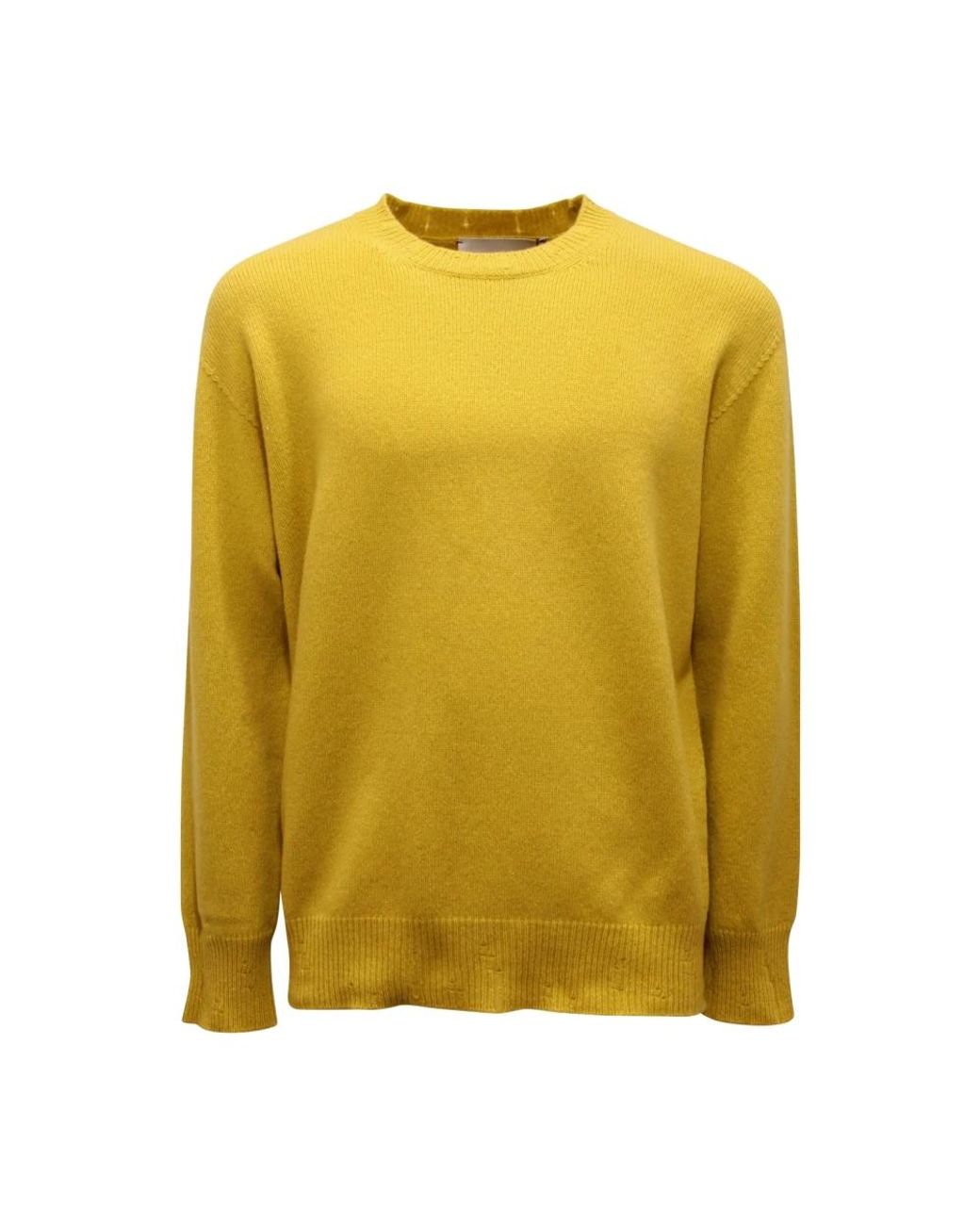 Amaranto Yellow Round-Neck Knitwear for men