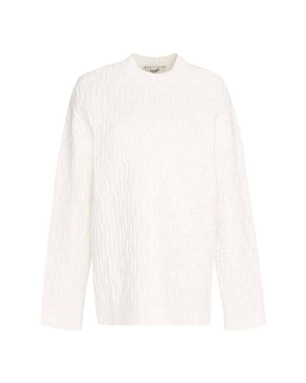 Fendi White Round-Neck Knitwear