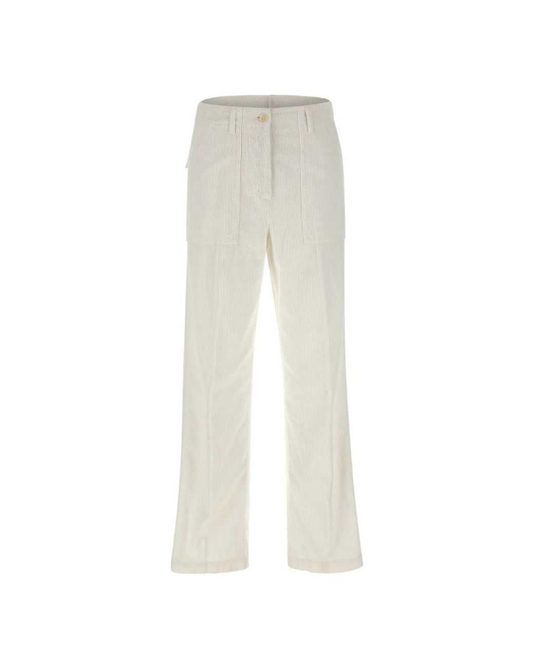 Aspesi White Straight Trousers