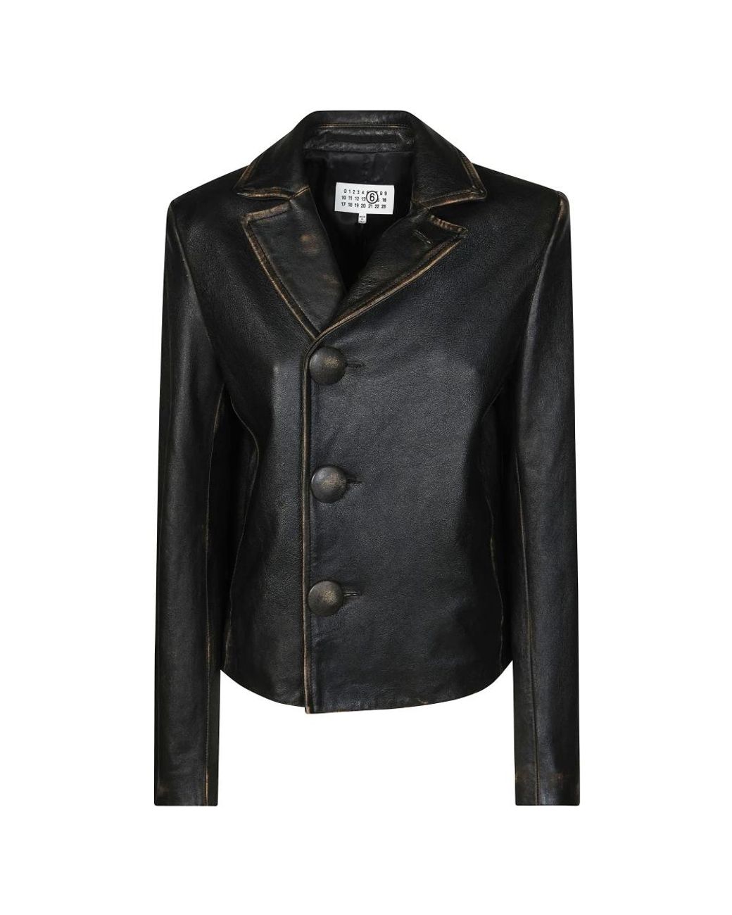 MM6 by Maison Margiela Black Leather Jackets