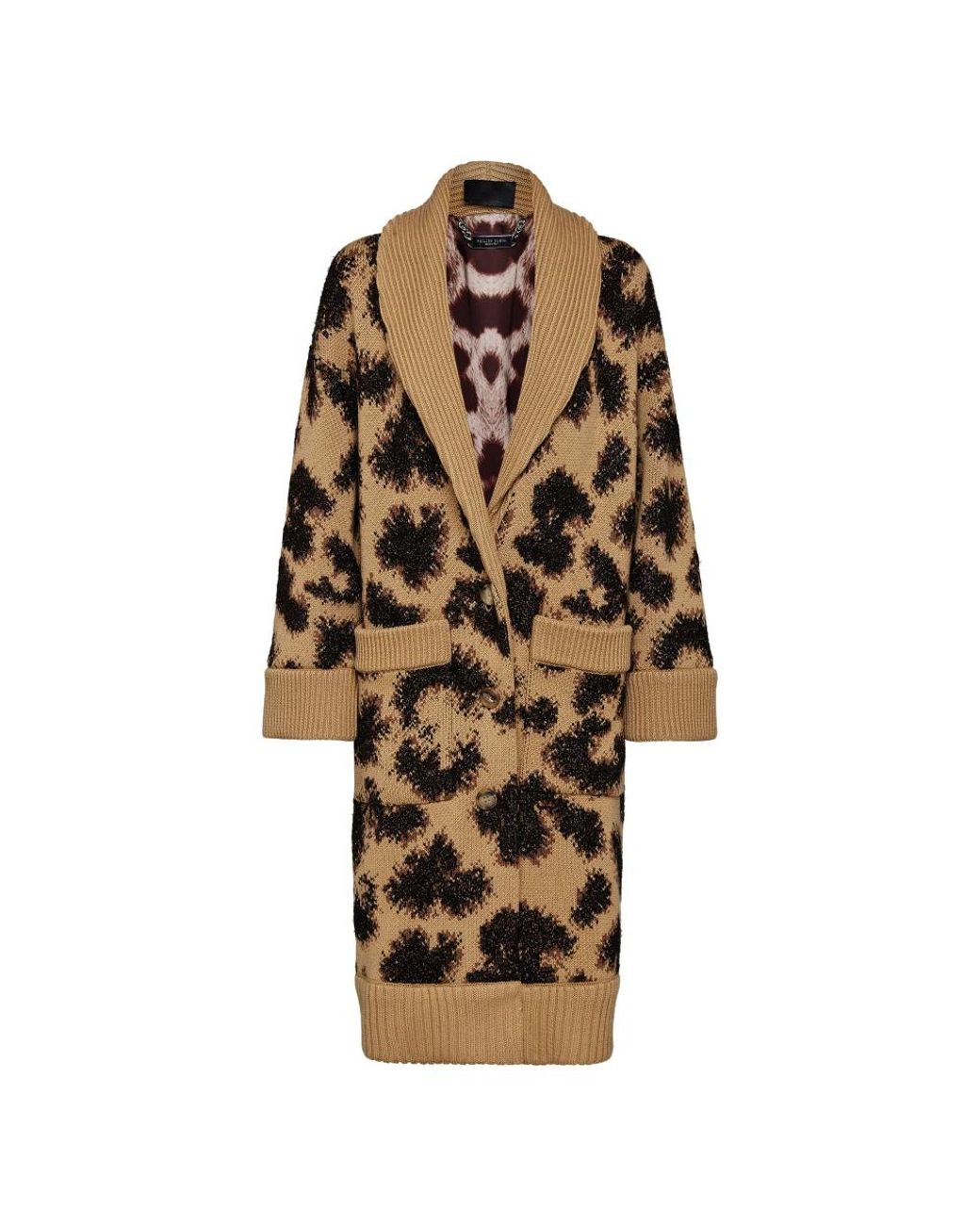 Philipp Plein Truien & Vesten ,Bruin ,Wol Cardigan Leopard in het Multicolor