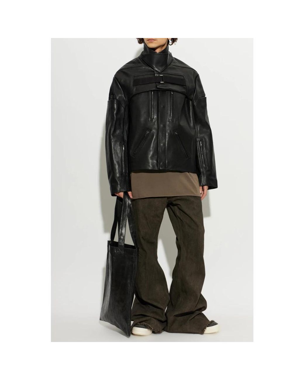 Leather Jackets Rick Owens de hombre de color Black