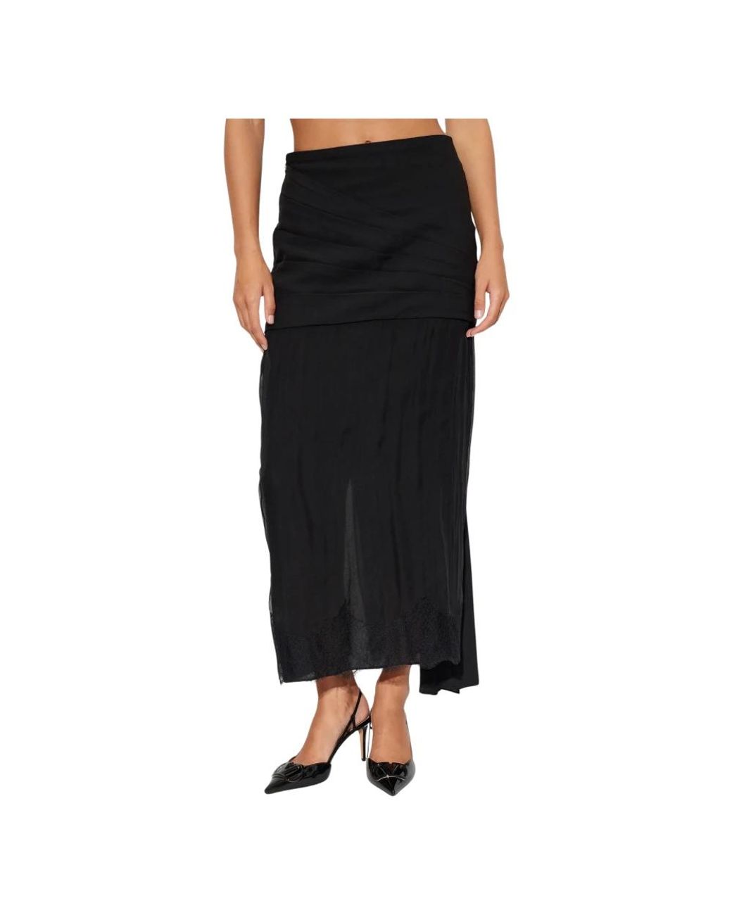 Valentino Black Midi Skirts