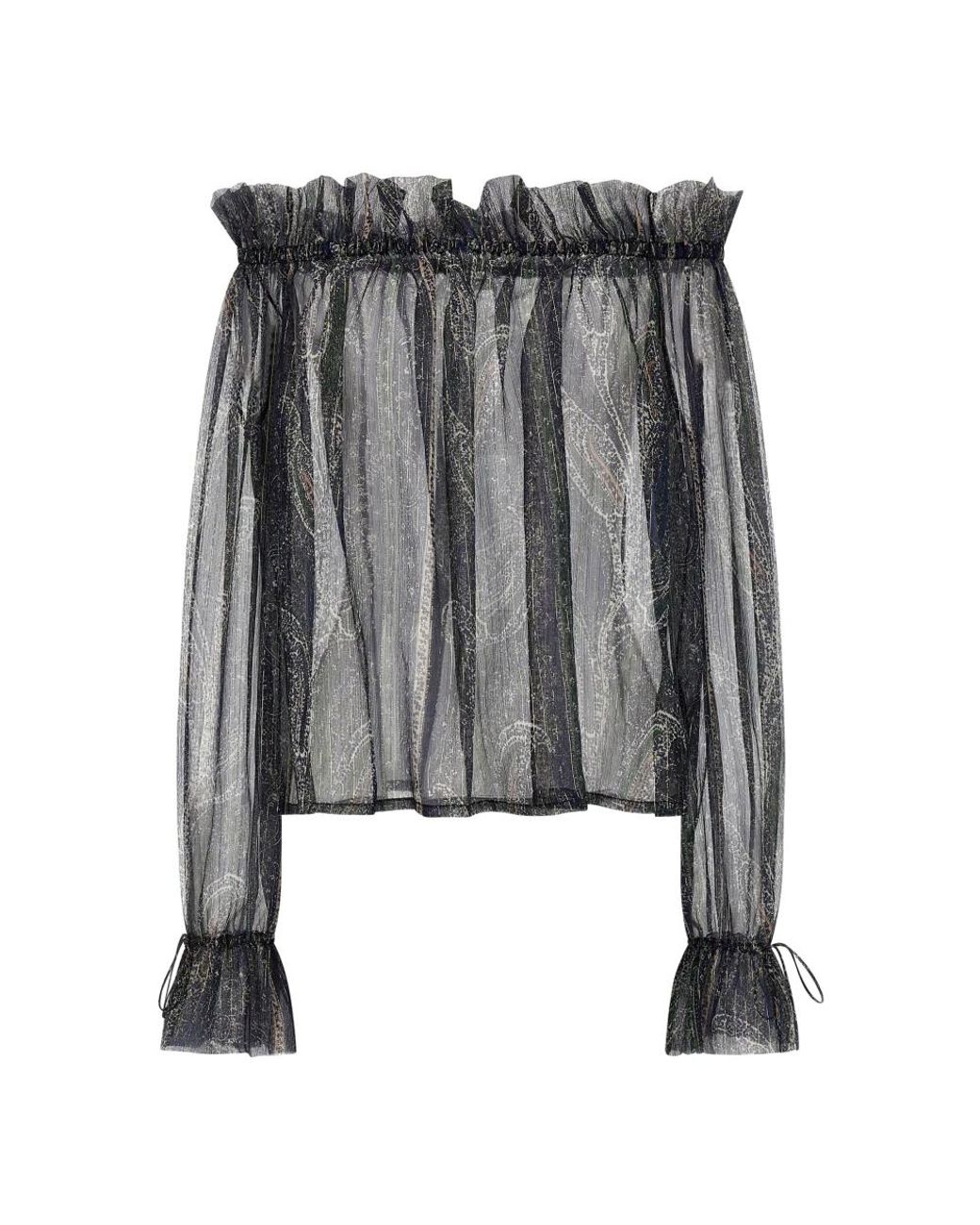 Saint Laurent Gray Blouses