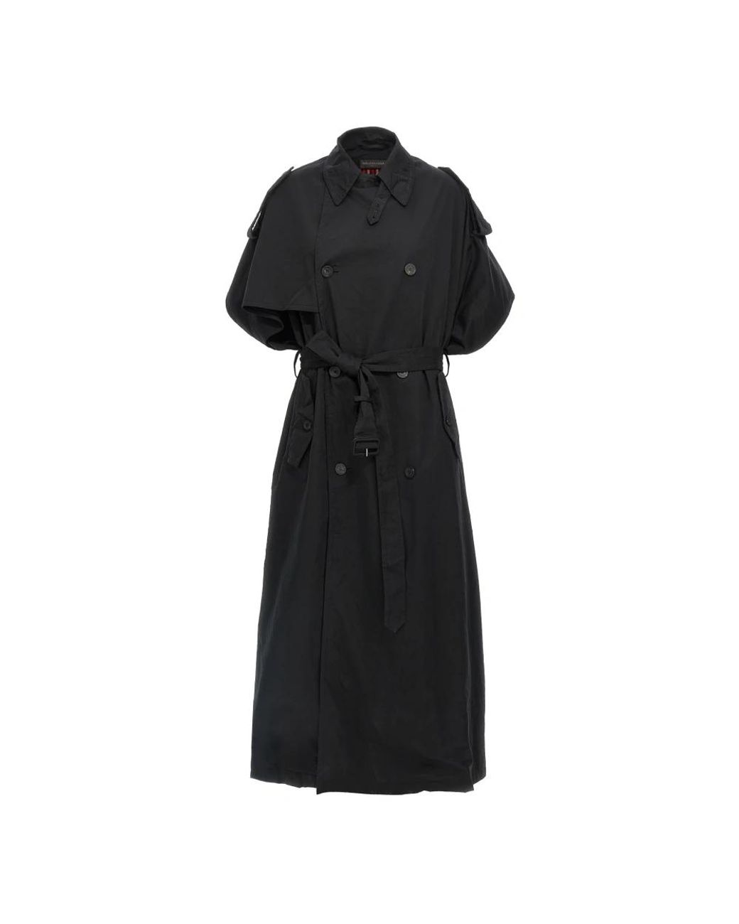Trench Coats Balenciaga de color Black