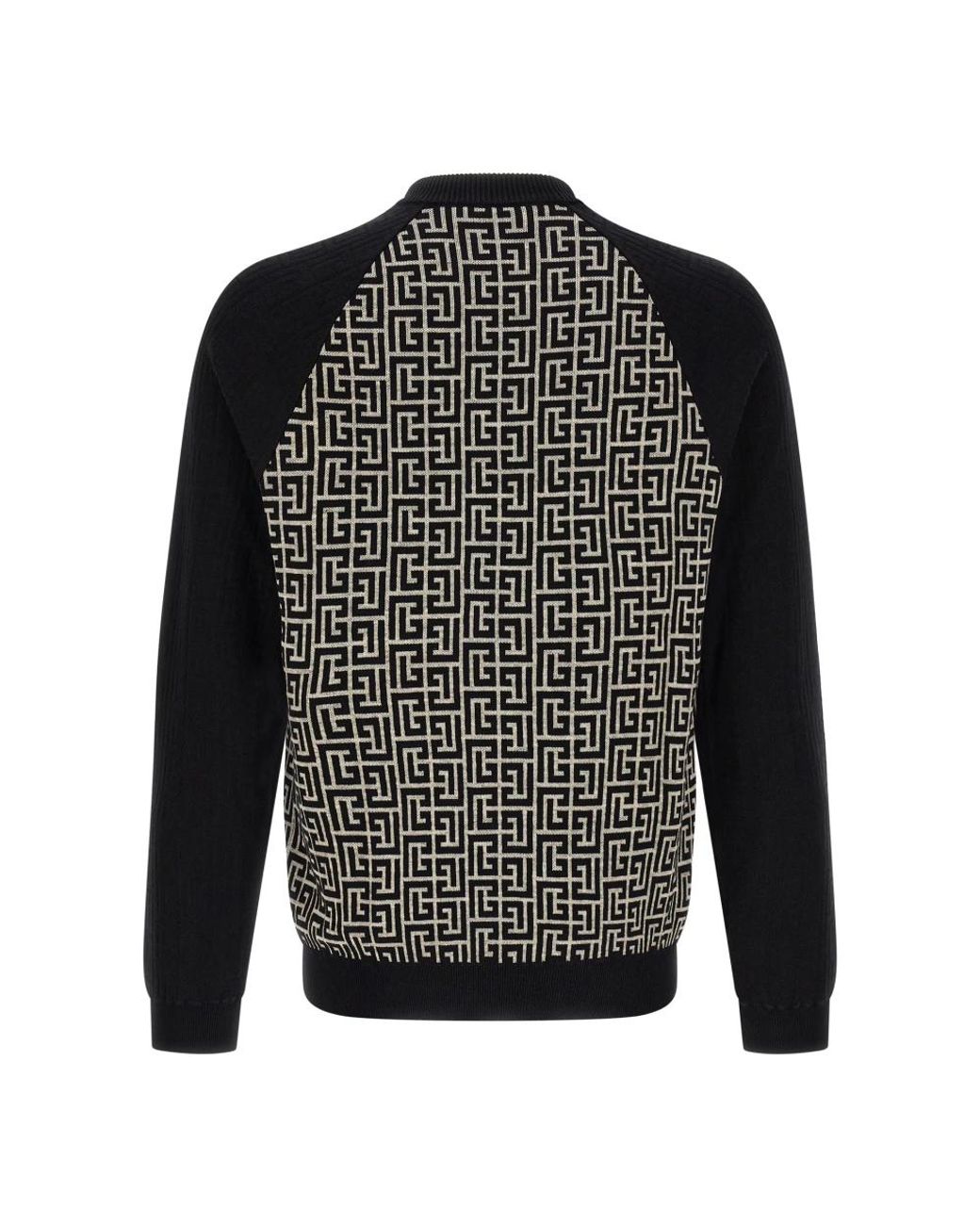 Balmain Black Round-Neck Knitwear for men