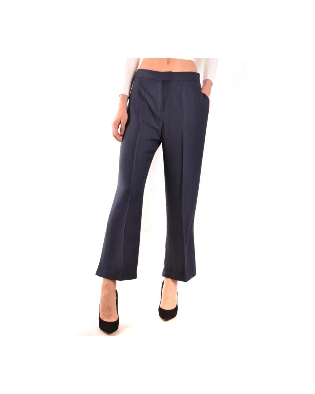 Pinko Broeken ,Blauw ,Cropped Broek in het Blue