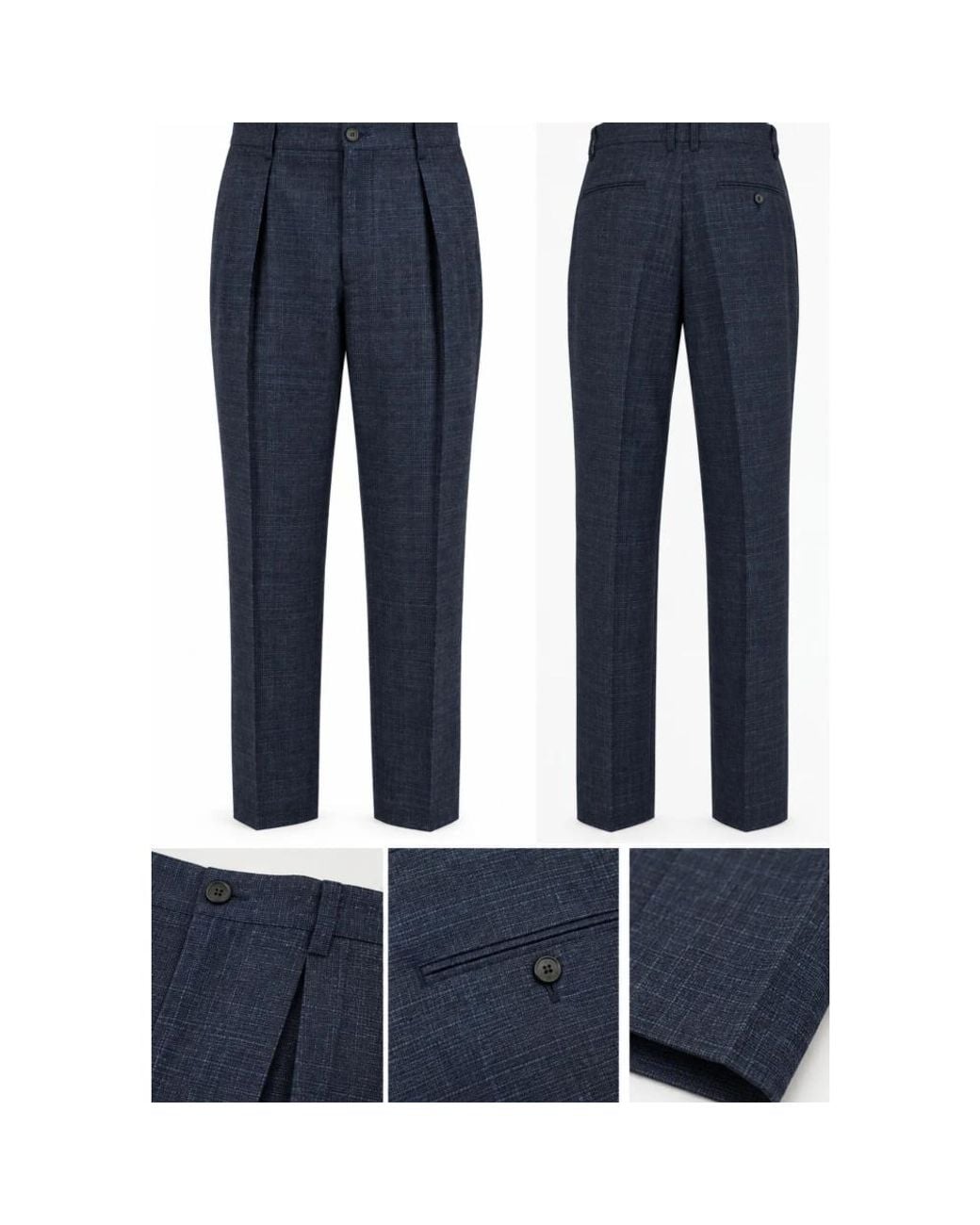 BRIGLIA Blue Cropped Trousers for men