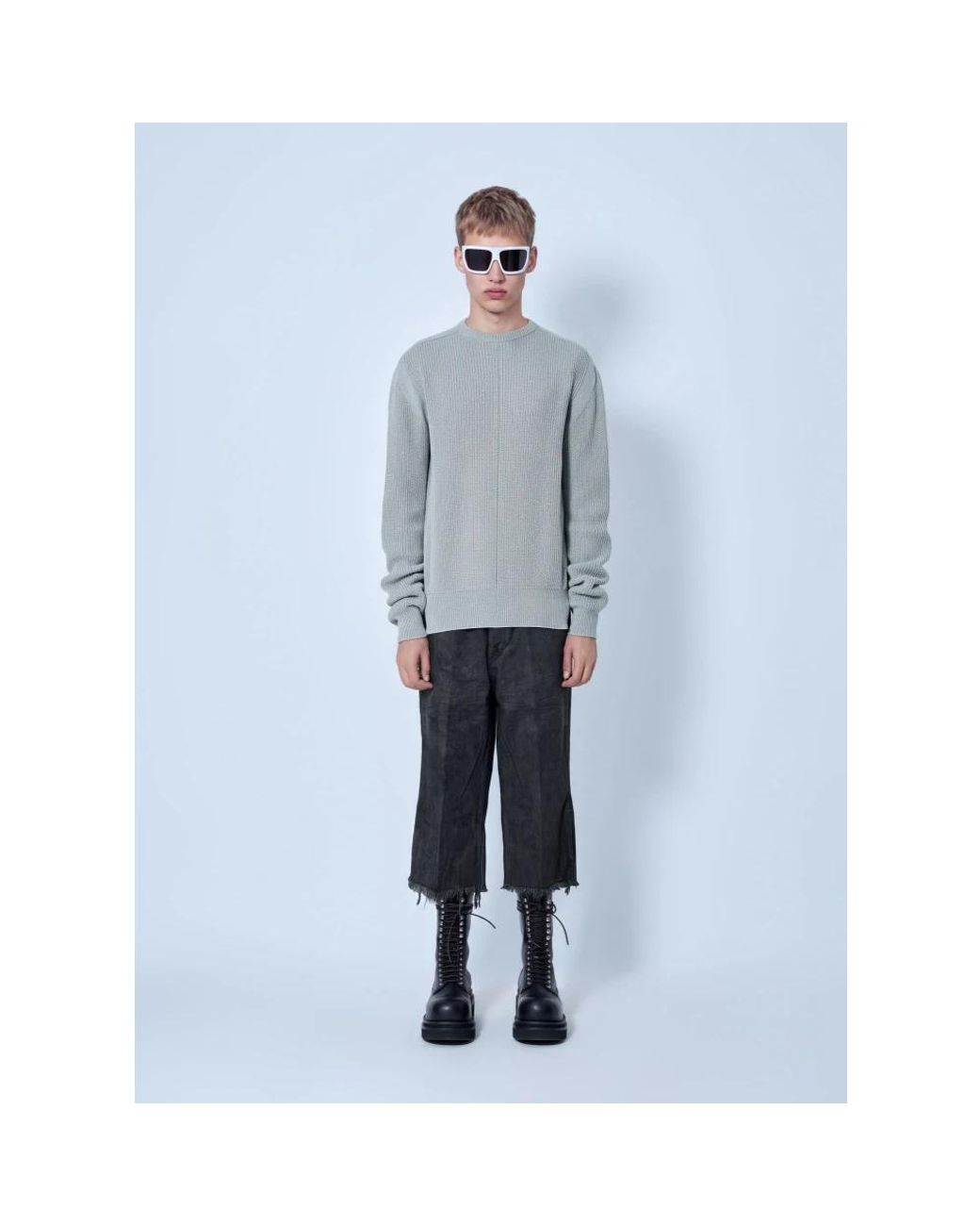 Rick Owens Blue Round-Neck Knitwear for men