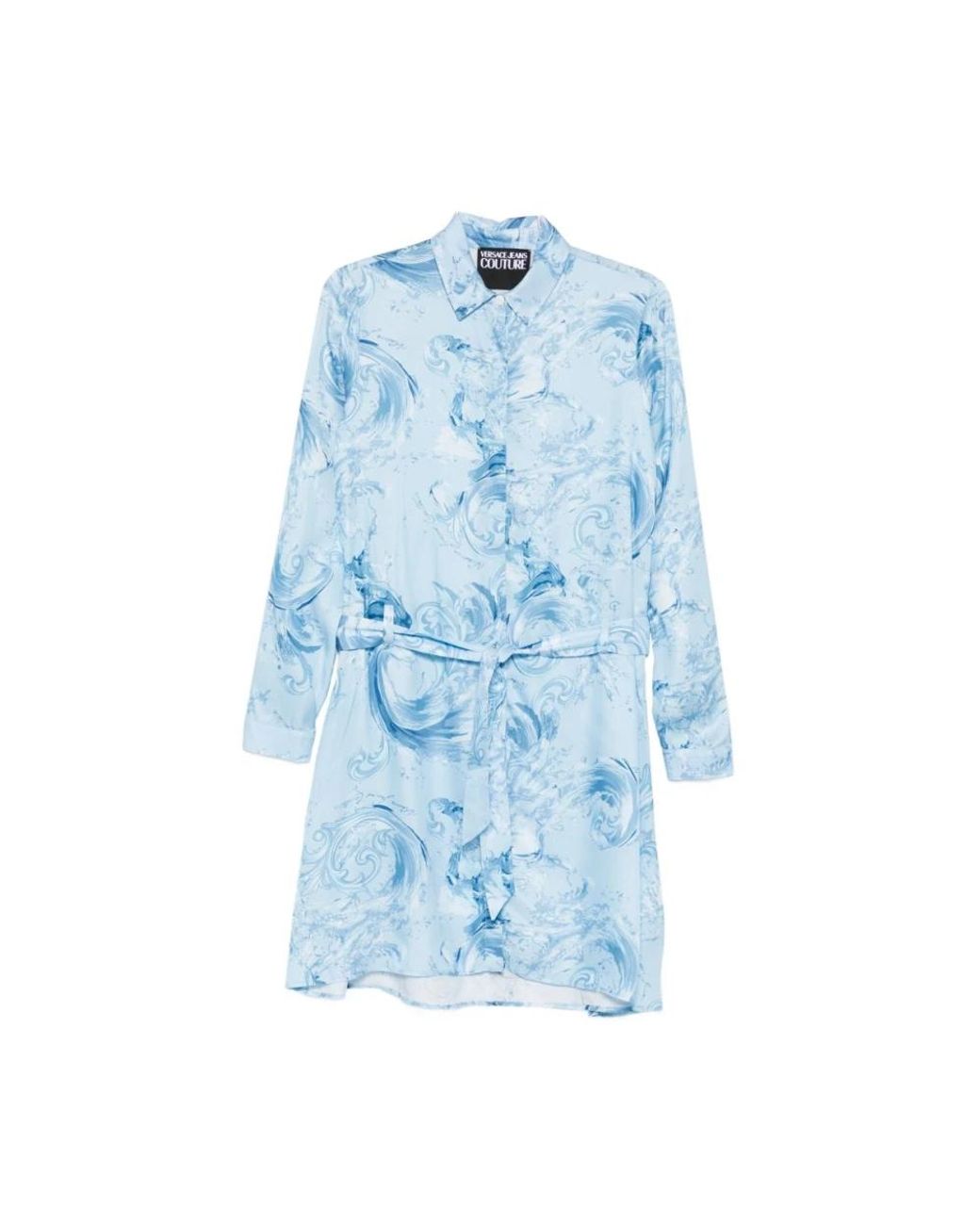 Versace Jeans Couture Blue Shirt Dresses