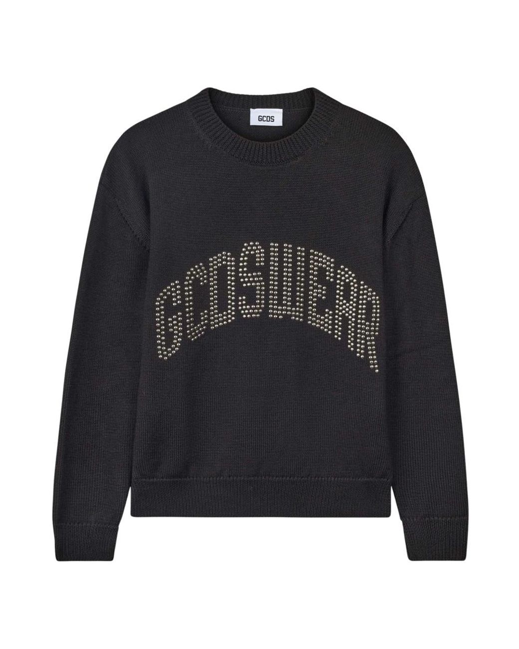 Gcds Black Round-Neck Knitwear for men