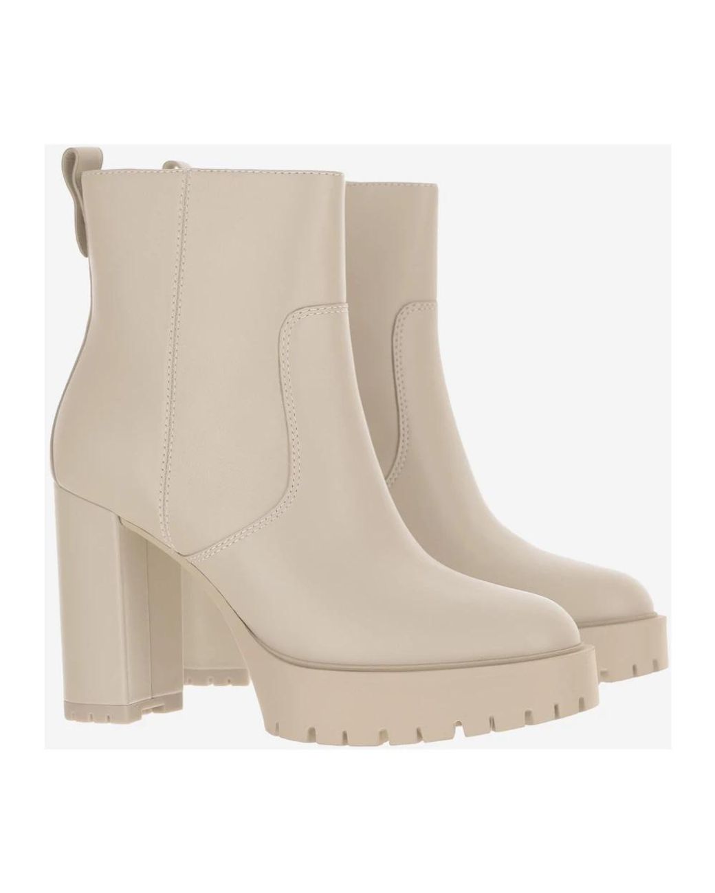 Pinko Brown Ivory Clara 01 Platform Leather Boots