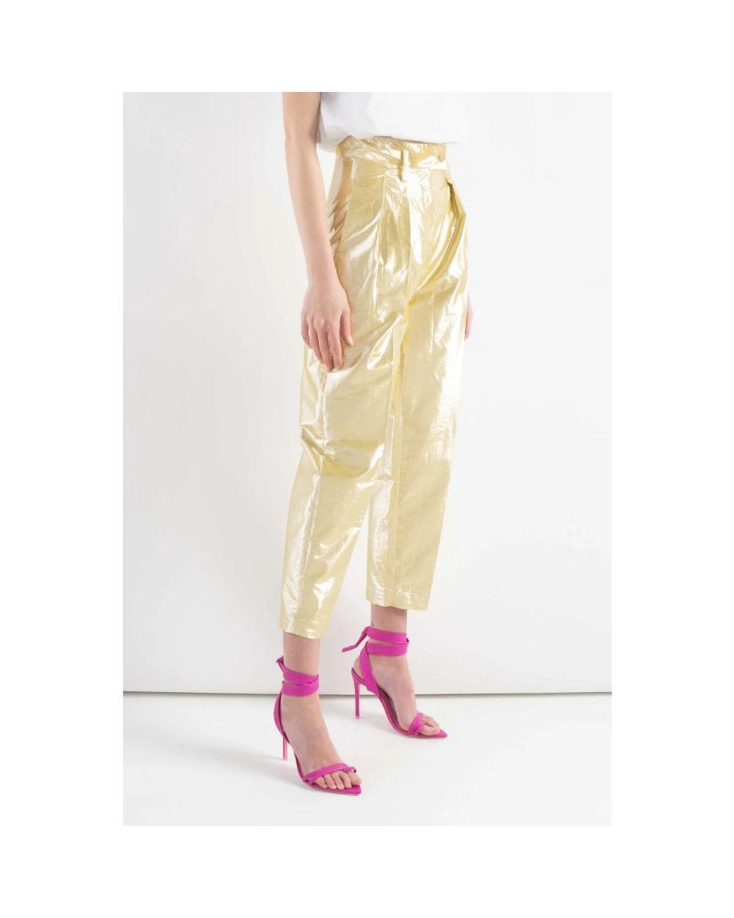 Tela Yellow Cropped Trousers