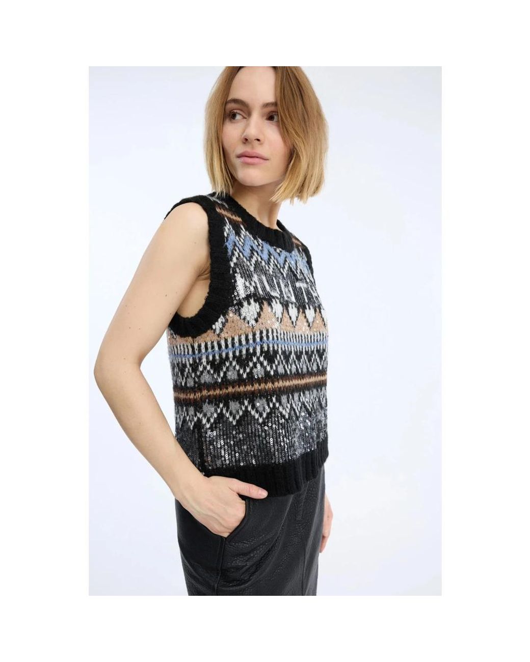 Munthe Black Round-Neck Strickwaren
