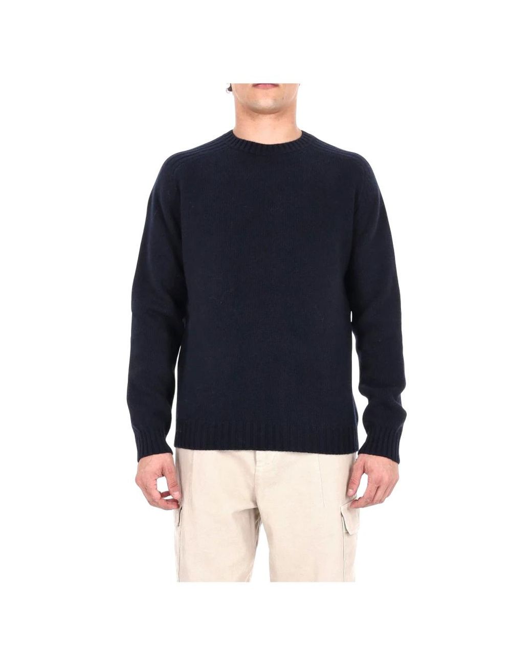 Herno Blue Round-Neck Knitwear for men