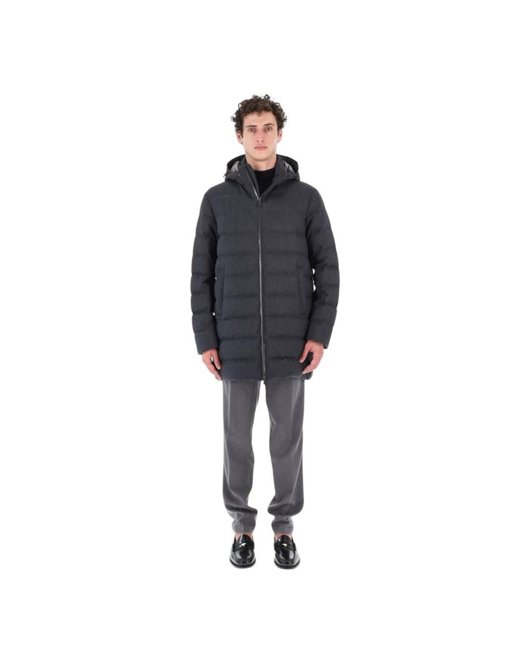 Down Coats Herno de hombre de color Gray