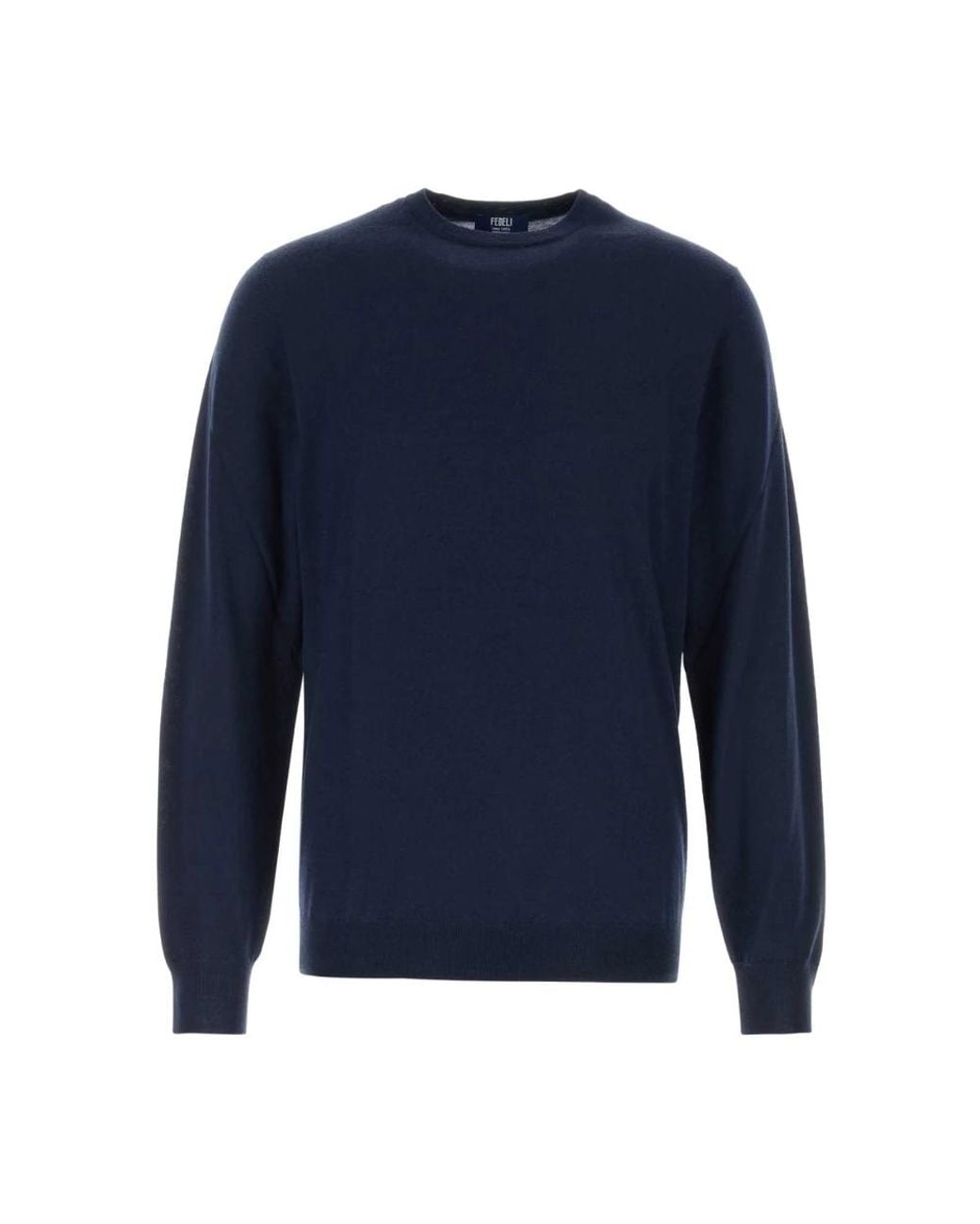 Fedeli Blue Round-Neck Knitwear for men