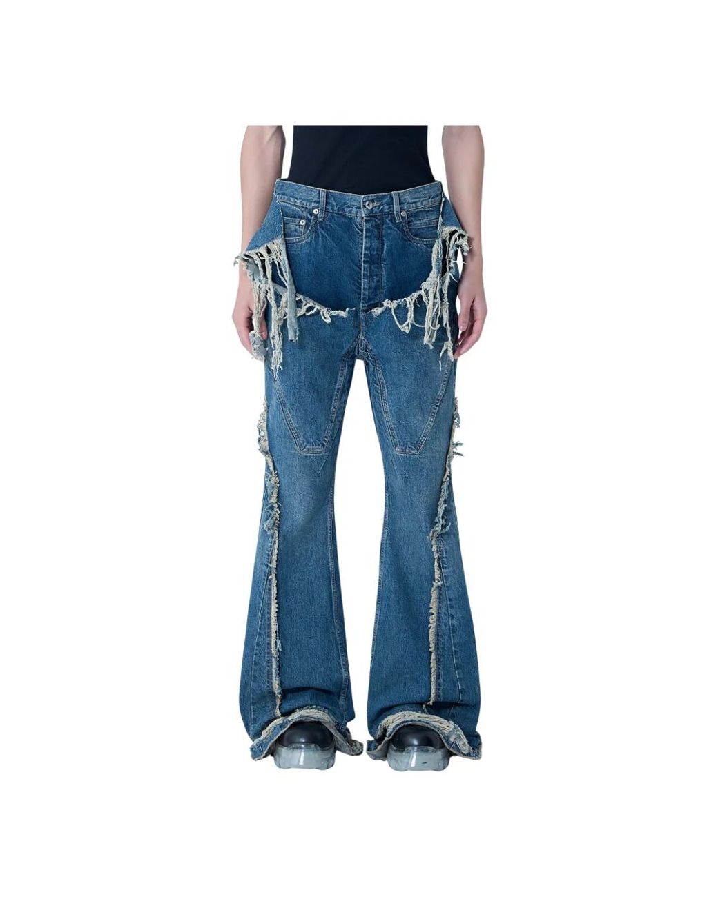 Rick Owens Blue Flared Jeans for men