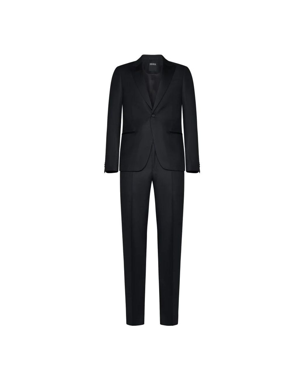 Zegna Black Single Breasted Suits for men