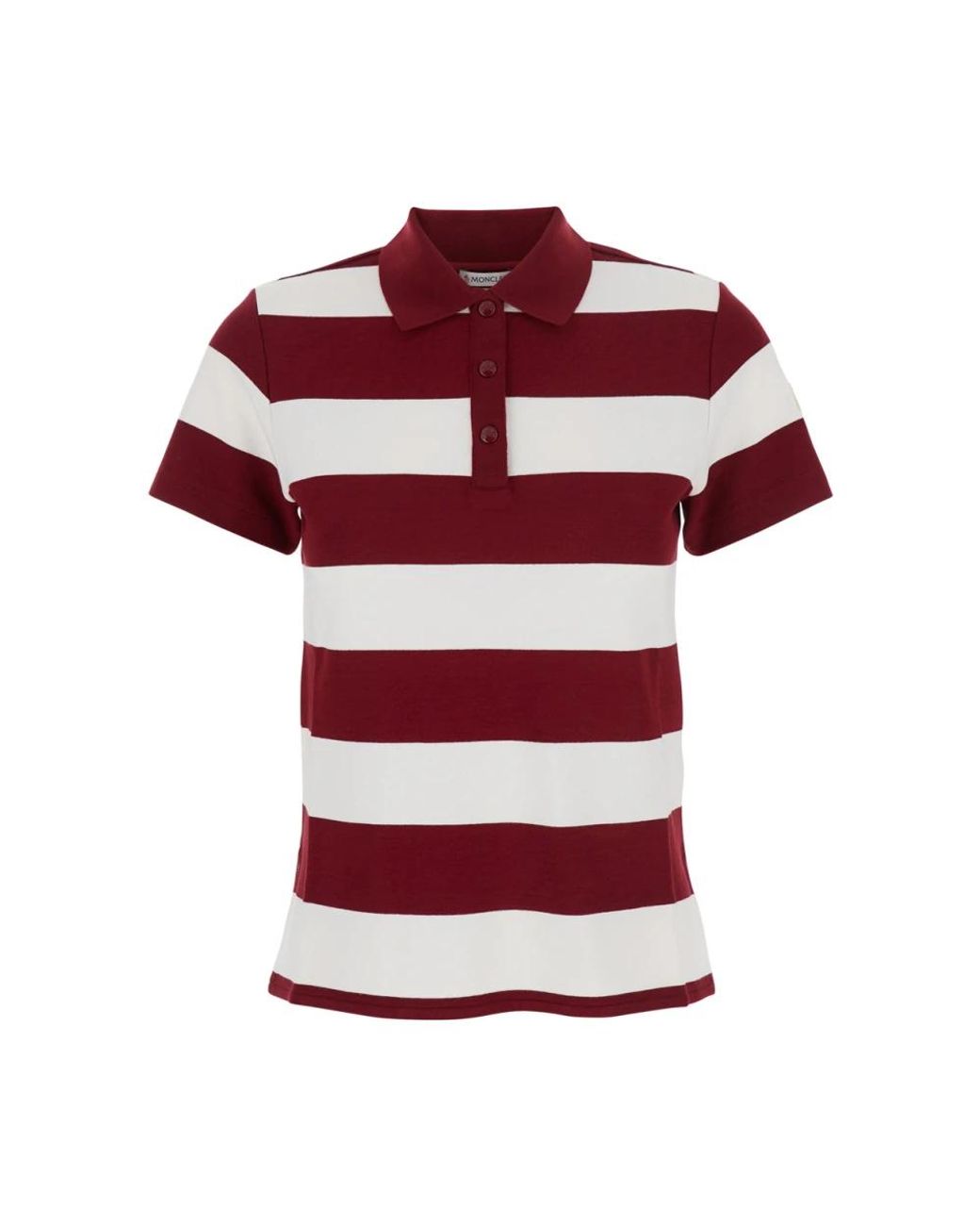 Moncler Tops ,Rood ,Gestreept Poloshirt in het Red