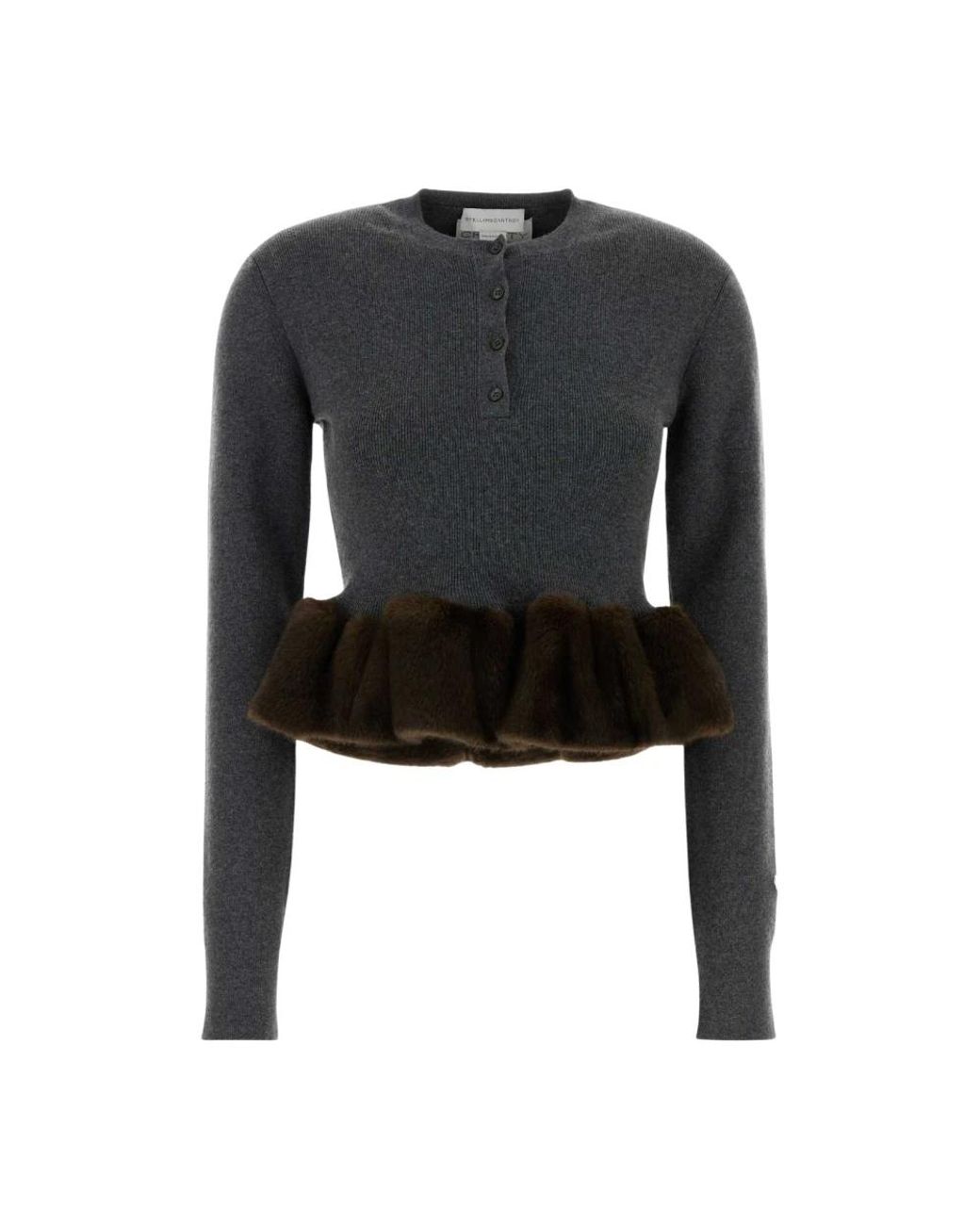 Stella McCartney Stretch Wool Blend Sweater in het Black