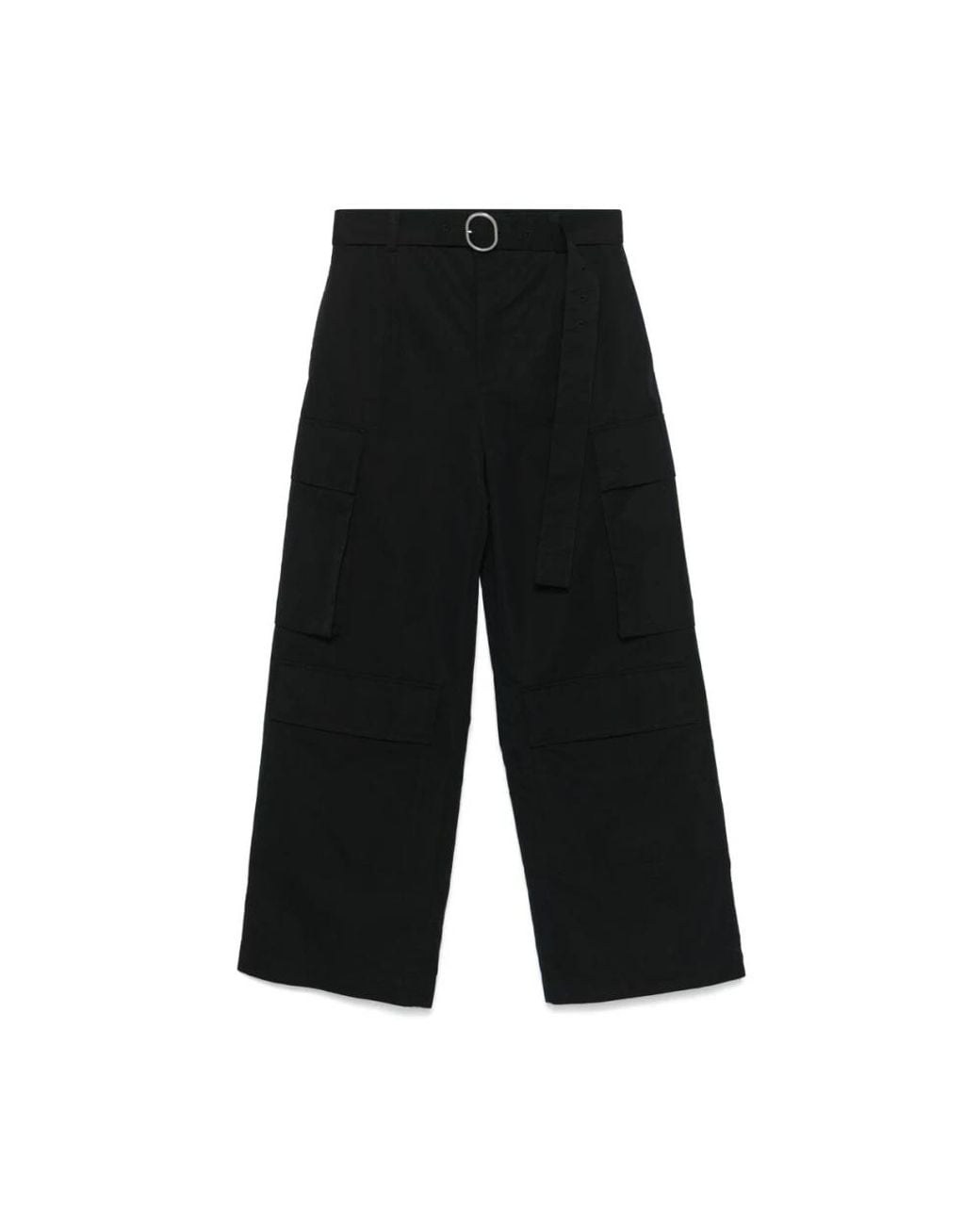 Jil Sander Black Wide Trousers for men