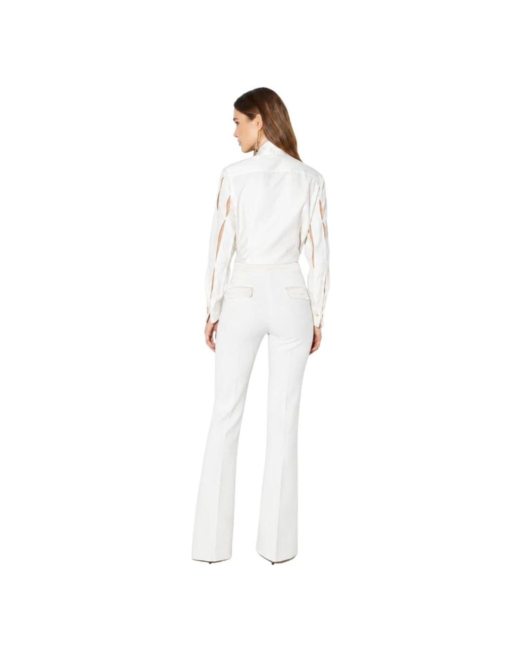 Elisabetta Franchi White Wide Trousers