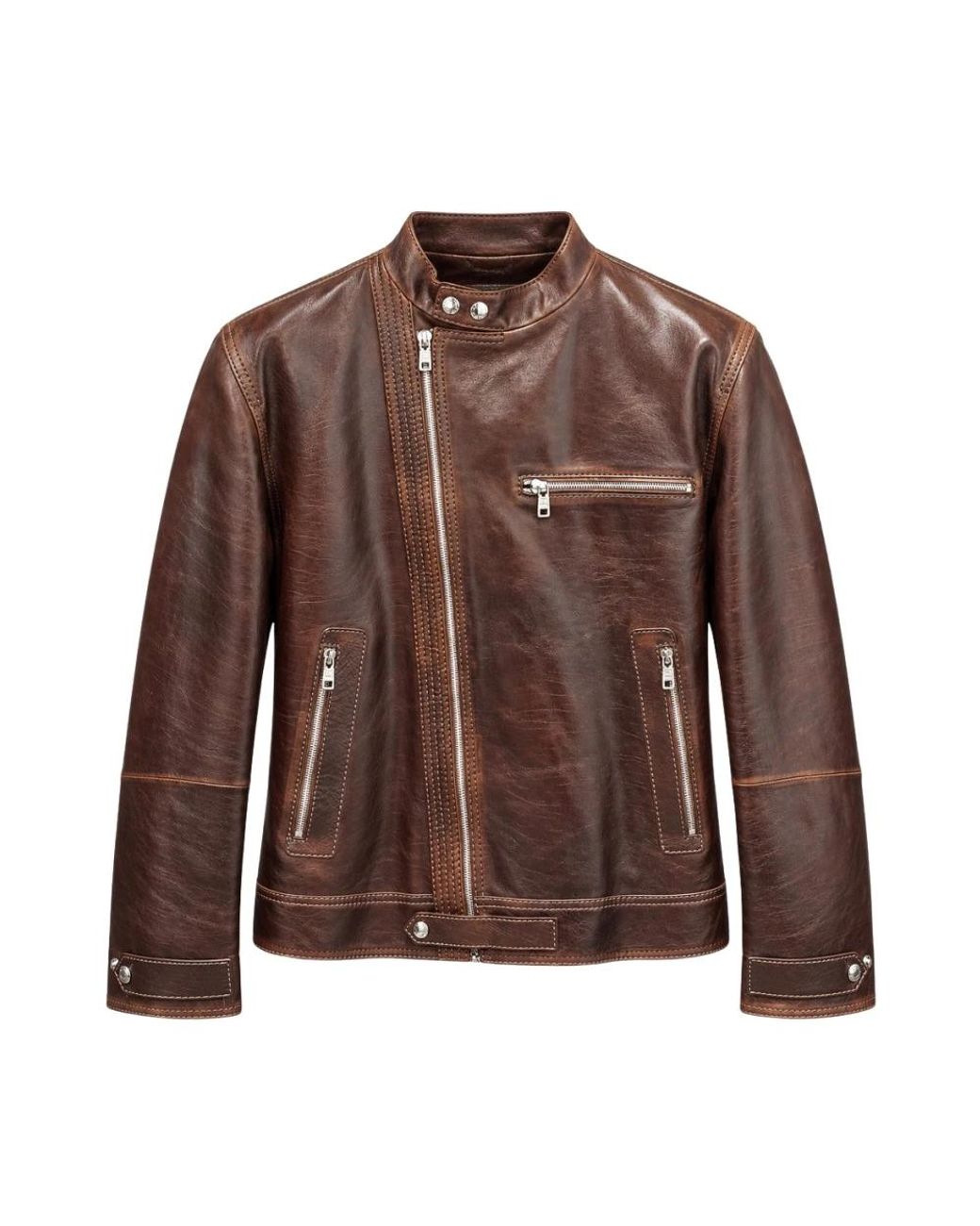 Dolce & Gabbana Brown Leather Jackets for men