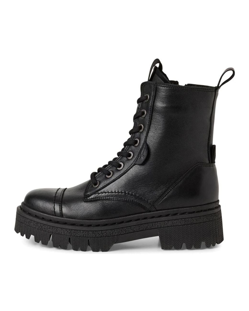 Tamaris Black Lace-Up Boots
