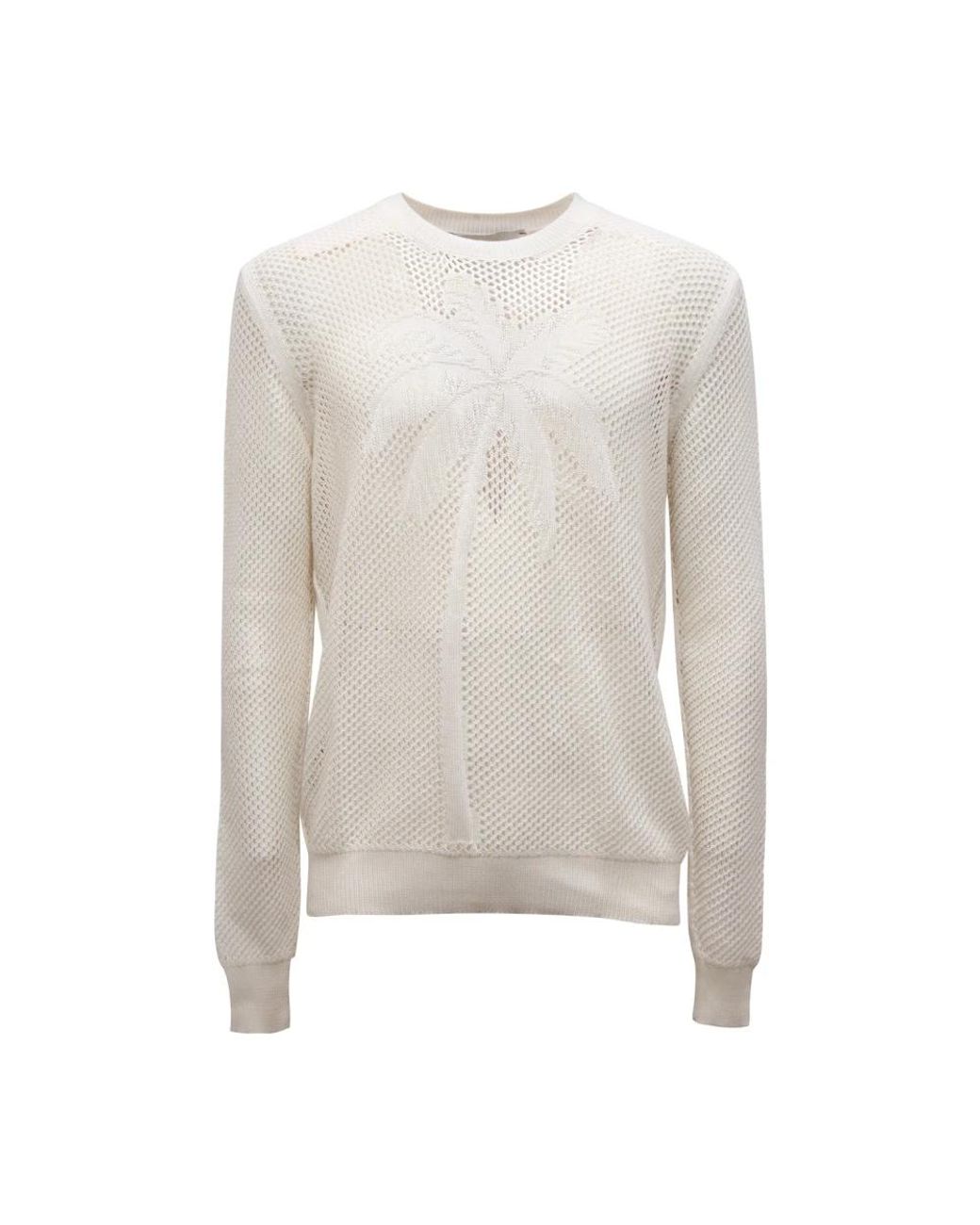 Amaranto White Round-Neck Knitwear for men