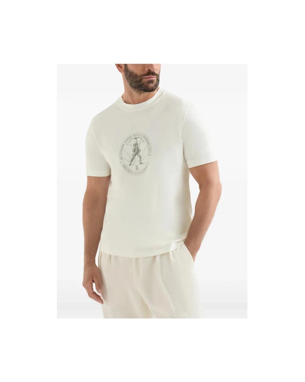 Brunello Cucinelli White T-Shirts for men