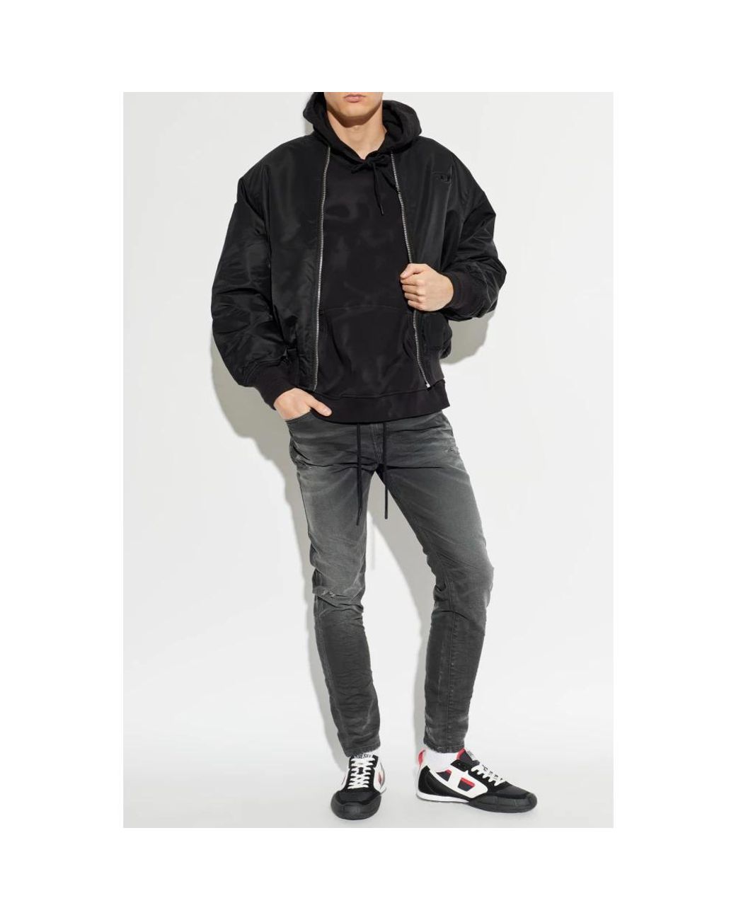 DIESEL Black Bomber Jackets for men