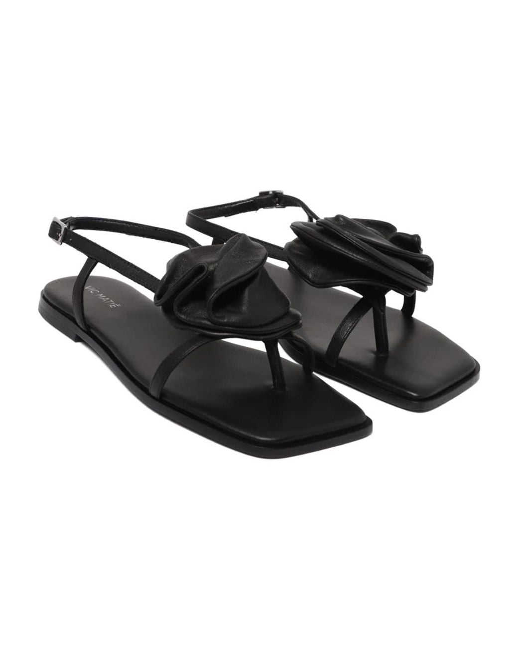 Vic Matié Black Flat Sandals