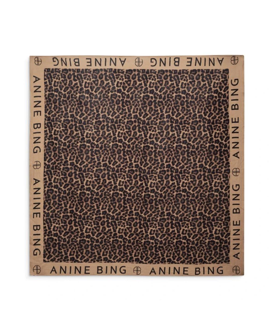 Anine Bing Brown Leopard Print Square Scarf