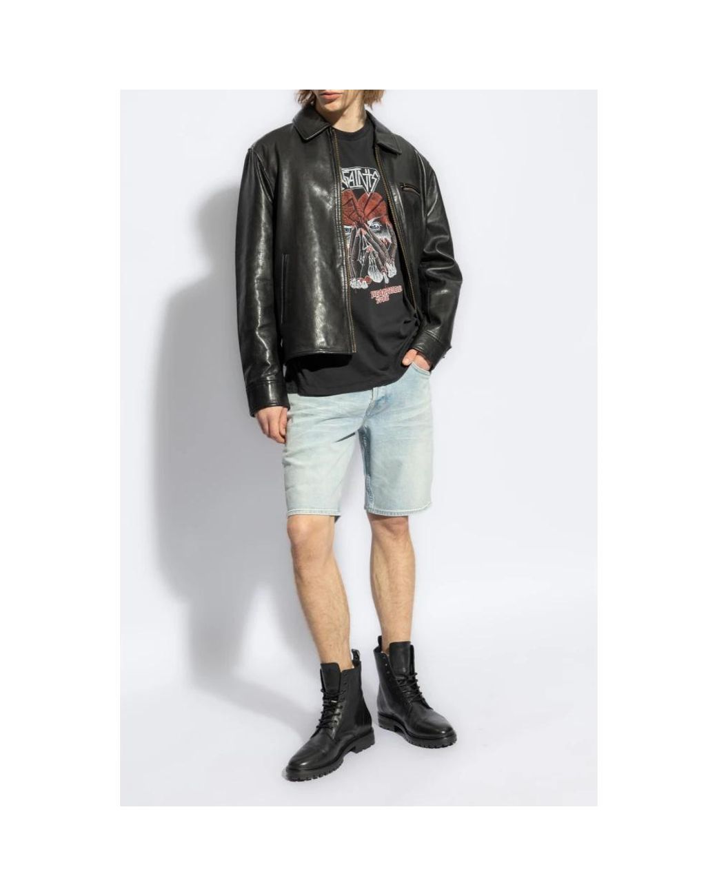 Leather Jackets AllSaints de hombre de color Black