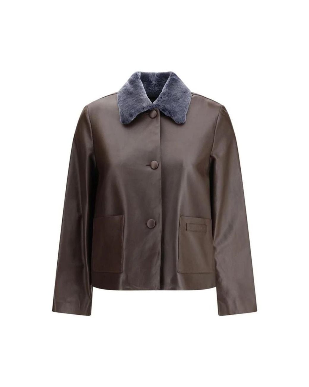 Marni Brown Leather Jackets