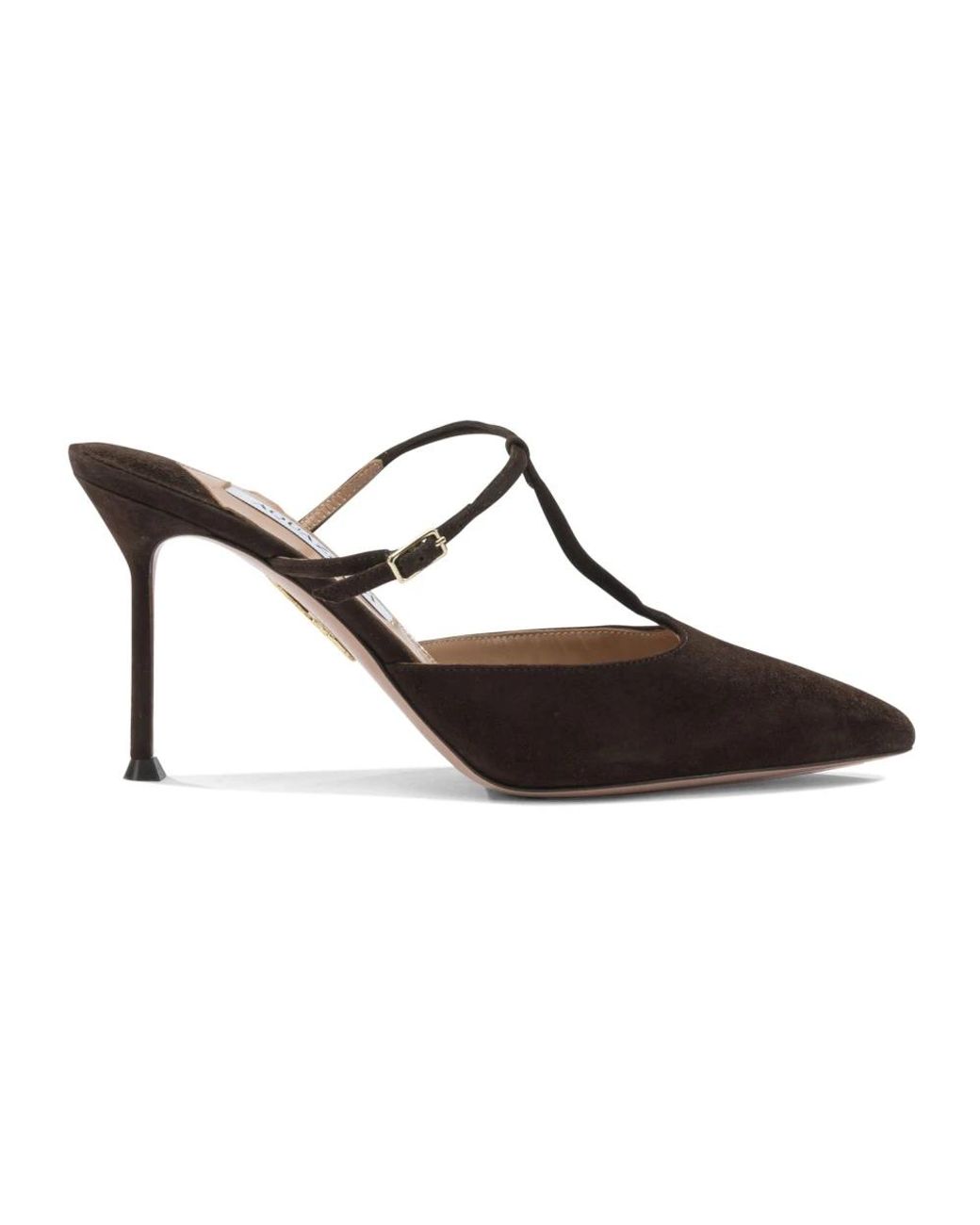Aquazzura Brown Heeled Mules