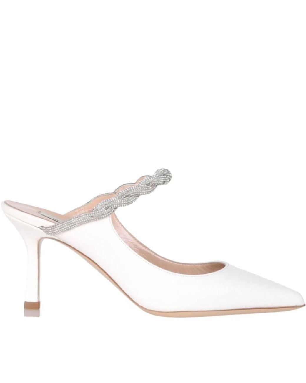 Ninalilou White Heeled Mules