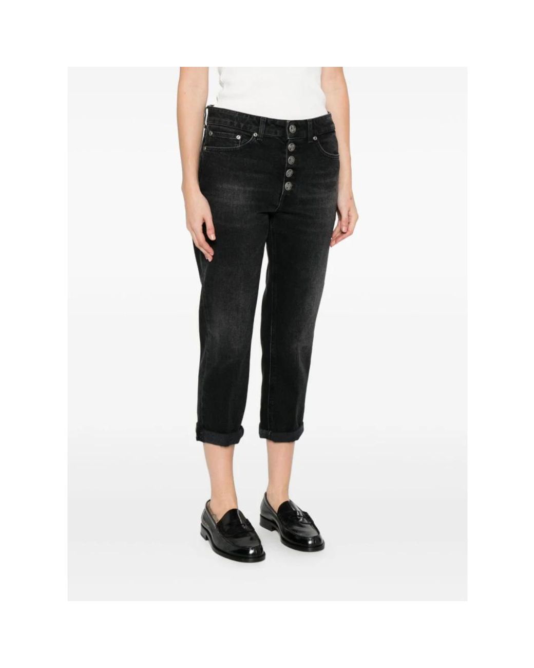 Dondup Black Cropped Jeans
