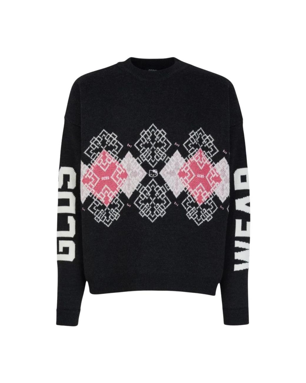 Gcds Black Round-Neck Knitwear