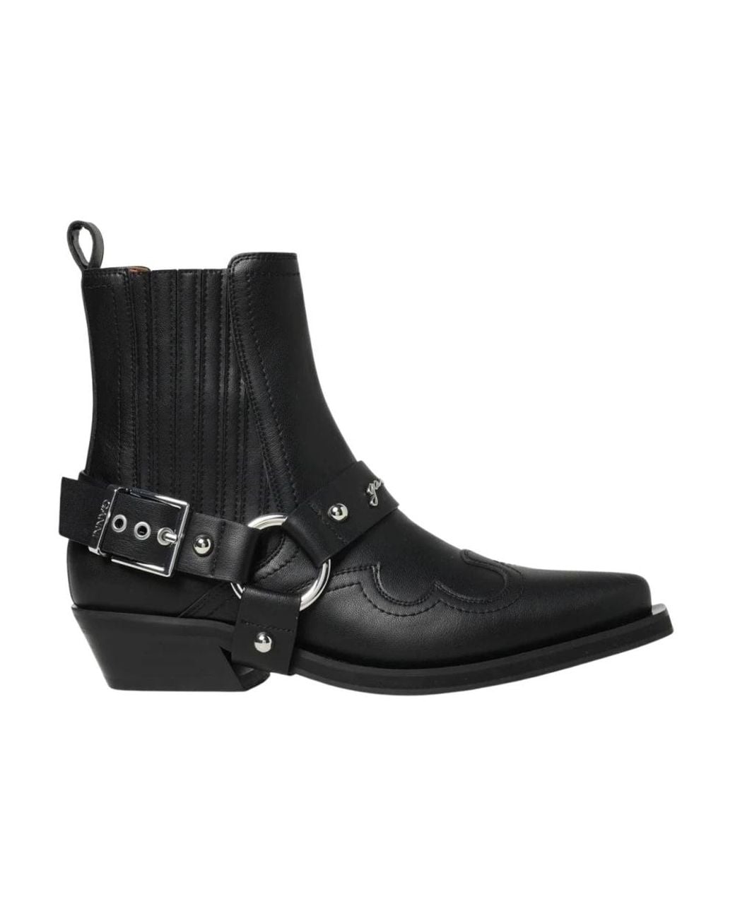 Ganni Black Cowboy Boots