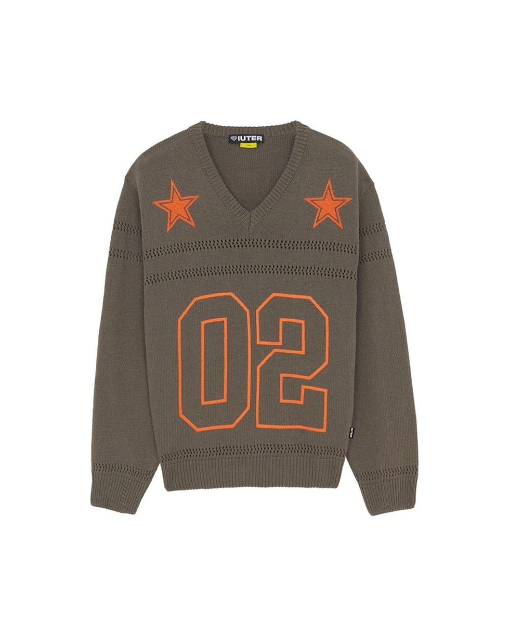 Iuter Green V-Neck Knitwear for men