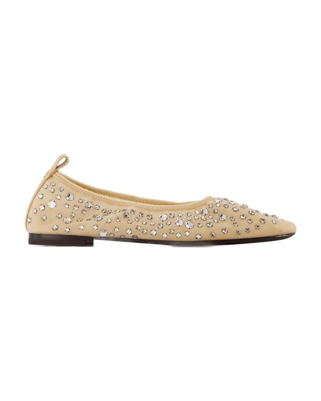 Tory Burch Natural Crystal Ballerinas